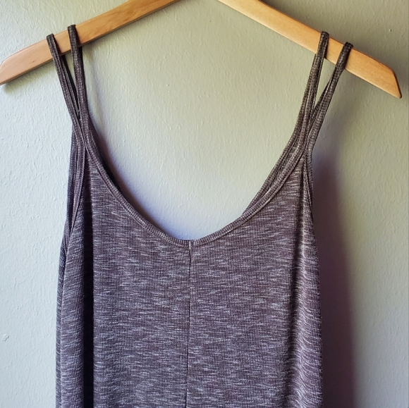 CASLON Heathered Brown Ribbed Maxi Dress Medium - Picture 2 of 5